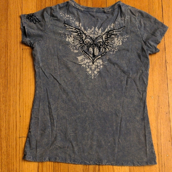 Panhandle Slim Blue Gray Fitted Graphic Short Sleeve Tee - Picture 6 of 7